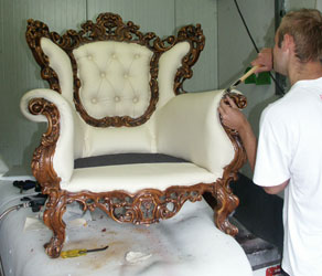 renovatie barok fauteuil